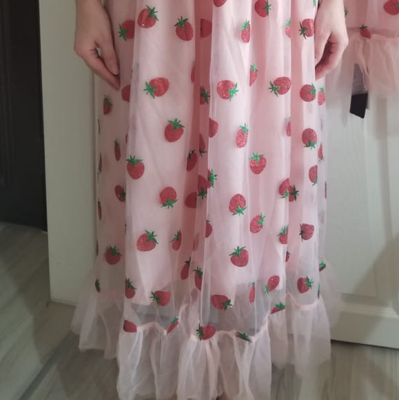 Strawberry Tulle Long Dress / Cute / S-5XL - Picture 10 of 10